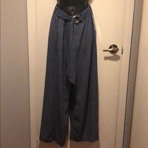 Blue and white striped women’s pants